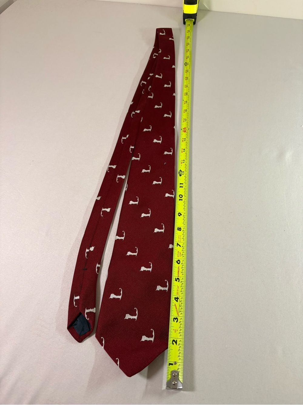 Puritan Burgundy Neck Tie with White Dog Motif